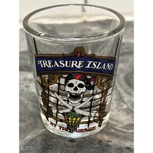 Vintage Treasure Island at The Mirage Las Vegas Casino Pirate Skull Shot Glass